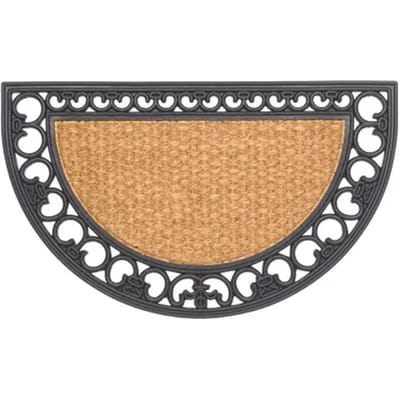 Gazelle Deurmat Halfrond - Kokos Rubber - Natuurlijk - 45x75cm