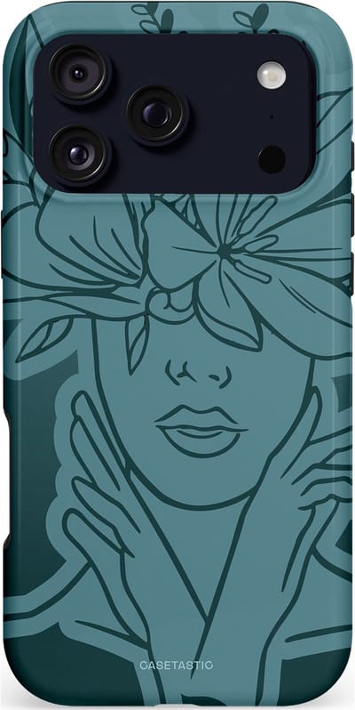 Casetastic hoesje geschikt voor Apple iPhone 17 Pro Max - MagSafe - Dubbellaagse bescherming - Flora Femme - Fashion Case - Petrol Donkergrijs Grijs