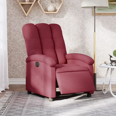 vidaXL - Fauteuil - verstelbaar - elektrisch - stof - wijnrood