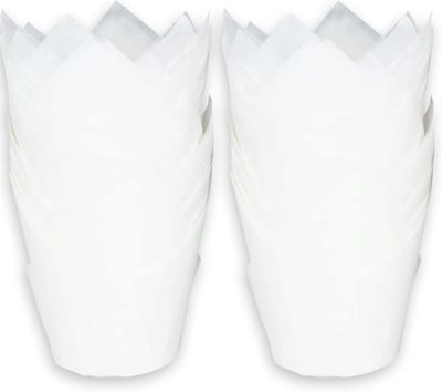 Tulip Bakvormpjes - Cupcake Muffin Liners - Cakes Bakken - Vetvrij Papier - 500 Stuks - Wit
