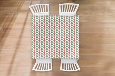 Kerst Tafelkleed - Kerstmis Decoratie - Tafellaken - Kerst - Patronen - Driehoek - 100x100 cm - Kerstmis Versiering - Tafeldecoratie Kerstmis - Kerstdecoratie tafel - Tafelversiering