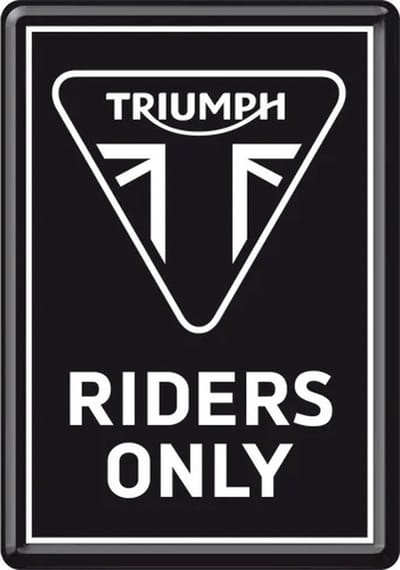 Metal Card Triumph Riders Only 10x14 cm ansichtkaart