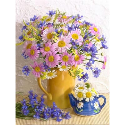 5D Diamond schilderij bloemen Daisy volledige ronde boor diamant borduurwerk kruissteek 20X30CM gray