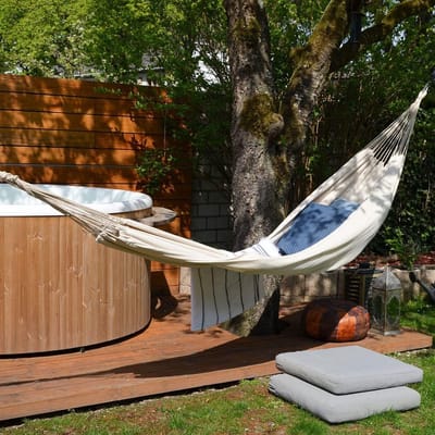 XXL Hangmat - Dubbele Hangmat - Ontspannen Buiten - 100% Katoen - 400 x 160 cm - Beige
