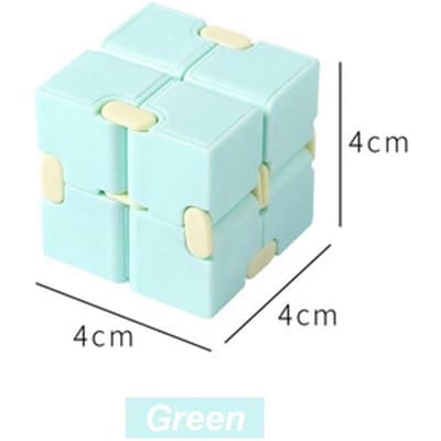 Magische Puzzel Kubus Stressverlichter Fidget Speelgoed voor Volwassenen en Kinderen Oneindig Draaien Zintuiglijke Plezier Cadeau voor Antistress Decompressie groen