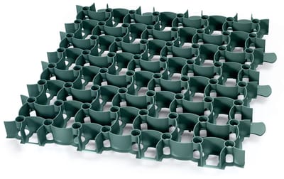Garronda Grindmat berijdbaar 1 stuk (0,25 m²) 50x50x4 cm kunststof – parkeerrooster, grindstabilisatie, drainagesysteem, kliksysteem GD-GAR-17001 groen