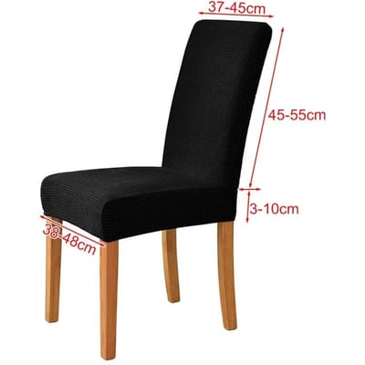 Jacquard Stoffen Stoelhoes voor Eetkamer Bruiloft Hotel Banket Thuis Verwijderbaar Wasbaar Zitkussen Stretch Spandex Stoelhoezen 1 Piece Chair Cover black