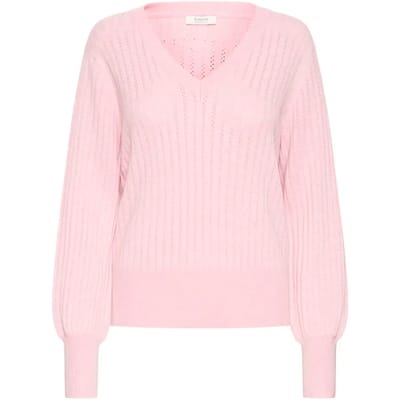 b.young - BYMMORLA VNECK POINTELLE - Dames - Gebreide truien