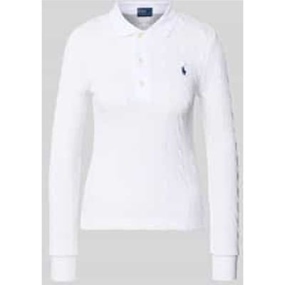 Gebreide pullover met kabelpatroon en polokraag