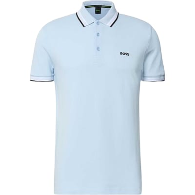 Lichtblauwe poloshirt Boss Green Paddy korte mouw katoen