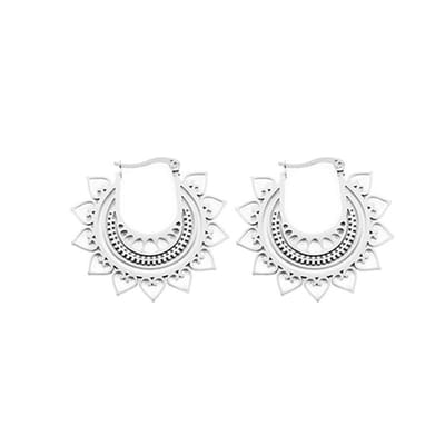 WeLoveSilver - oorringen - chirurgisch staal - Balinese stijl - 35mm