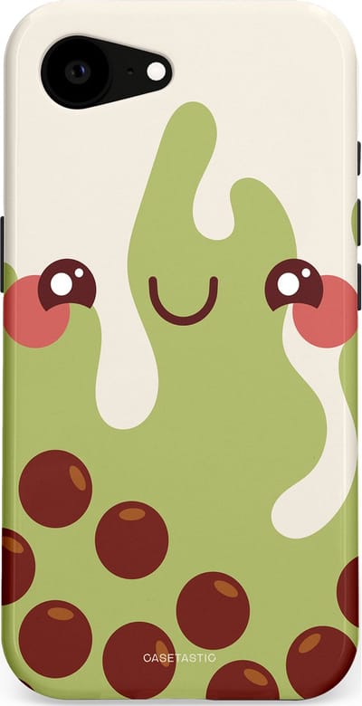 Casetastic Hoesje Geschikt voor Apple iPhone 16e Magsafe - Stijlvolle Beschermende Duo-layer Case - Smeltende pistache bolletjes