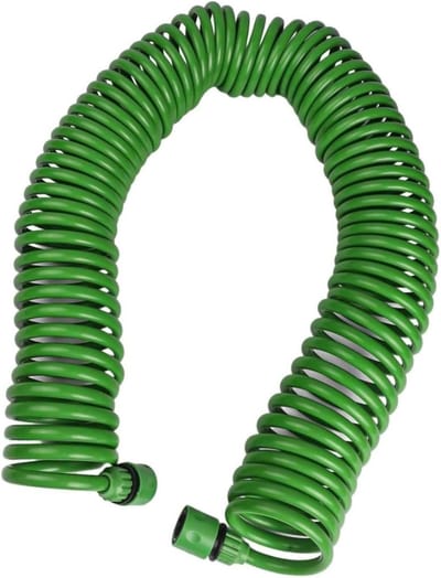 Tuinslang spiraalslang met automatische slangreset Flexibel Uitbreidbaar tot 7,5/10/15/20 m for irrigatiedouche en kraanaansluiting UV-bestendig(20M)
