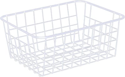 Stapelsbare metalen opbergmanden voor keuken, badkamer en slaapkamer - duurzaam, roestvrij, eenvoudig schoon te maken, met handvat - set van 5 vierkante manden voor optimale organisatie
