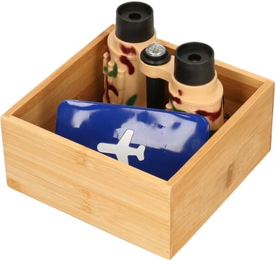 5Five Bestekbak/keuken organizer - Set van 4x stuks - 1 vaks - Tidy Smart serie - bamboe - 15 x 15 x 7 cm