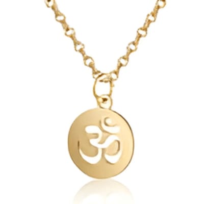 Aramat Jewels | Halskettingen | Vrouwen Ketting met Arabisch Teken Ronde Hanger RVS | Goudkleurig | |1,5mm | Staal | Volwassenen | Verkleurd niet