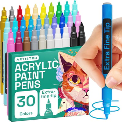 Verfpen voor Rock Paintings, Keramiek, Glas en Hout – Acryl Verfpennen met Extra Fijne Punt 0.7mm