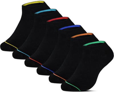 Zwarte sneakersokken | Ademend | Katoen | Merk: Gianvaglia | Maat: 39-42/ 43-46 | Geslacht: Heren | 6 Paar