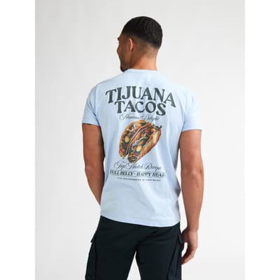 Petrol Industries - Heren T-shirt met rugprint Tijuana - Blauw - Maat S