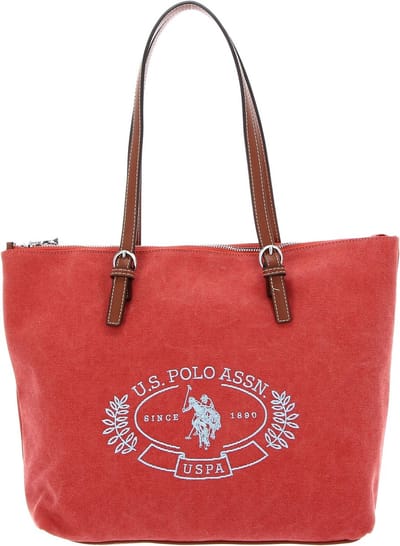 U.S. POLO ASSN. Shopper Springfield Canvas Shopping Bag Peach Rood