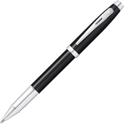 Sheaffer rollerball - 100 E9338 - Glossy black lacquer chrome plated