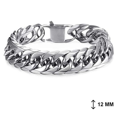 Sorprese armband - Deluxe - Gevlochten Zilverkleurig en Roestvrij Staal - Zilverkleurig - 21 cm - Schakelarmband - cadeau - Model S - Cadeau