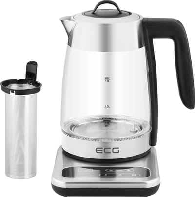 ECG RK 1891 INFUSO - Glazen waterkoker met temperatuurinstelling - theefilter - 1,8 l - 2200 W
