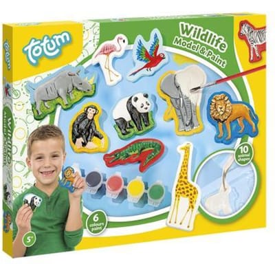 Totum dieren gips gieten en schilderen wildlife jungle dierentuin knutselset gips gieten en beschilderen speelgoed knutselen junior 10 figuren inclusief gips en verf junior