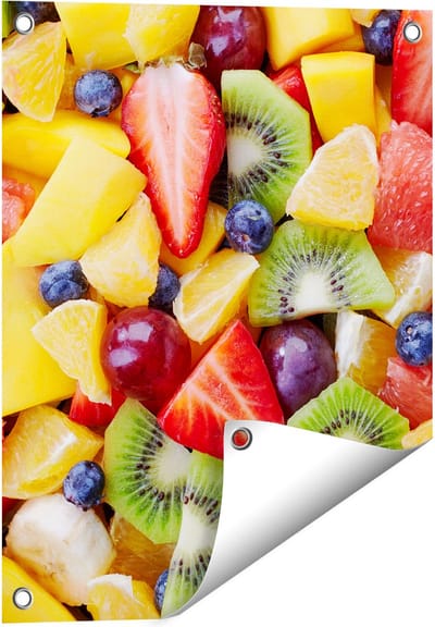 Gards Tuinposter Diverse Kleurrijke Fruit Achtergrond - 40x50 cm - Tuindoek - Tuindecoratie - Wanddecoratie buiten - Tuinschilderij