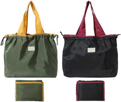 Dailygoods- Schoudertas Waterdicht - Opvouwbare Handtas - Grote Capaciteit - Polyester - 2 Stuks - Geschikt Voor Reizen/Winkelen