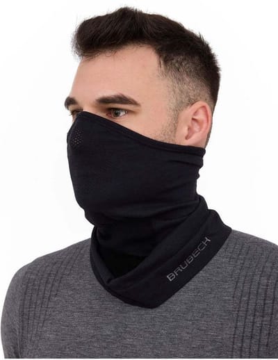 Brubeck Halve Bivakmuts / Half Balaclava – Hoogwaardige Merino Wol Blend – Night Zwart S/M – Unisex