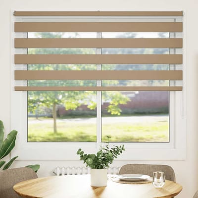vidaXL - Zebra - Blind - 155x100 - cm - stofbreedte - 150,9 - cm - polyester - zandbruin