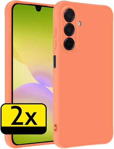 Hoesje - 2 Stuks - Geschikt voor Samsung Galaxy A26 - Sterk & Shockproof - Case Siliconen - Back Cover - Telefoon Hoes - Telefoonhoesjes - Perzik