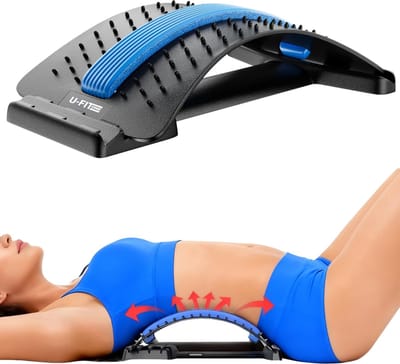 U Fit One Verstelbare Backstretcher - Massageapparaat voor Rugklachten - Rugstrekker - Postuur Correctie - Blauw