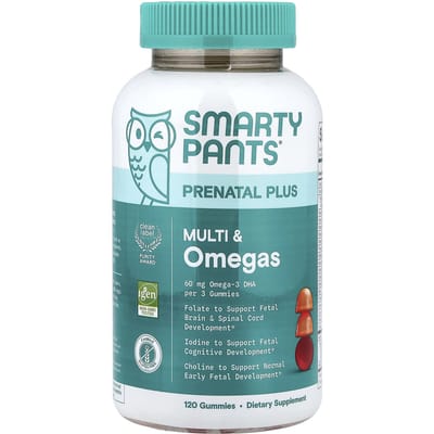 SmartyPants, Prenatal Plus, Multi & Omega Gummies, Sinaasappel & Aardbei Limonade, 120 Gummies
