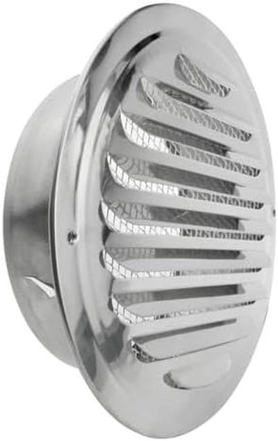 Rond Ventilatie Rooster - Afdekking Muur - Lucht Doorvoeren - Ingebouwd Gaas - Diverse Maten - Zilver