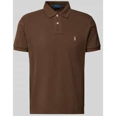 Custom slim fit poloshirt van puur katoen