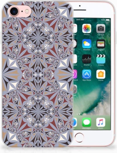 iPhone SE 2022 | SE 2020 | 8 | 7 TPU Siliconen Hoesje Flower Tiles