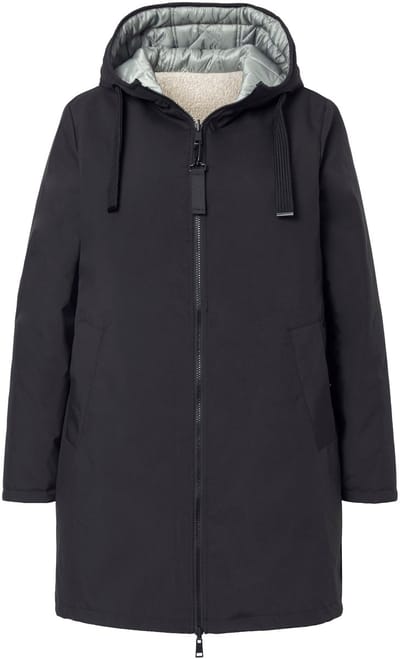 Laurasøn - Dames - Omkeerbare jas van softshell waterafstotend capuchon - Zwart - Maat L