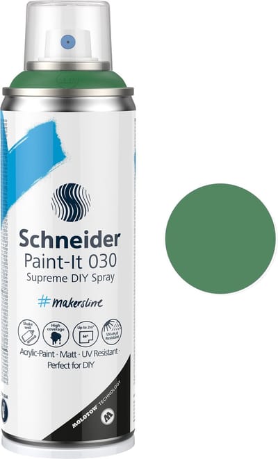 Schneider spuitbus verf - Paint-It 030 - DIY spuitverf - acrylverf - 200ml - mos groen - S-ML03050045
