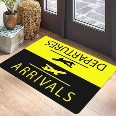 Luchtvaart Thema Tapijt Mat - Luchthavenbord Vliegtuig Icoon Vertrek Aankomst Verkeer Piloot Cadeau Decoratieve Huisdecoratie Kleed 50X80cm