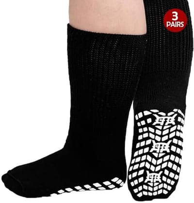 Diabetische Antislip Sokken voor Heren en Dames - Extra Brede en Comfortabele Noppen Sokken zonder Elastische Band