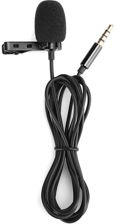 Dailygoody - Kleine Microfoon - Mini-opname - Ideaal voor Interviews - Zwart - Karaoke Microfoon - Geschikt voor Mobiele Telefoons - 1,5 m Lijn