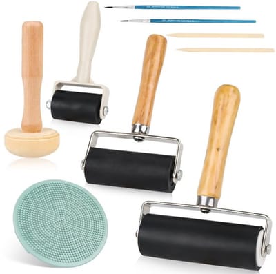 Allecto - Rubber Brayer Roller - Stempelen - Duurzaam - 3 Stuks