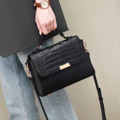 Nieuwe Dames Tas van Echt Leer voor Dames Tas voor Crossbody Koeienhuid Leer Kleine Vierkante Tas High-end Schoudertas black