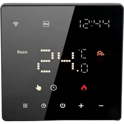Thermostat intelligent pour la maison, contrôle par application, écran tactile numérique, contrôleur de température intérieure, 100-250 V CA, 16 A gray