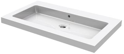 Wiesbaden Kera wastafel enkel zonder kraangat 60x46x5 cm keramiek glans wit