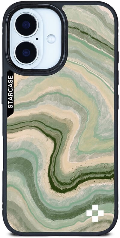 iPhone 16 hoesje - magsafe hoesje / Starcase Groen Marmer / Marble Green / iPhone hoesje met Magsafe