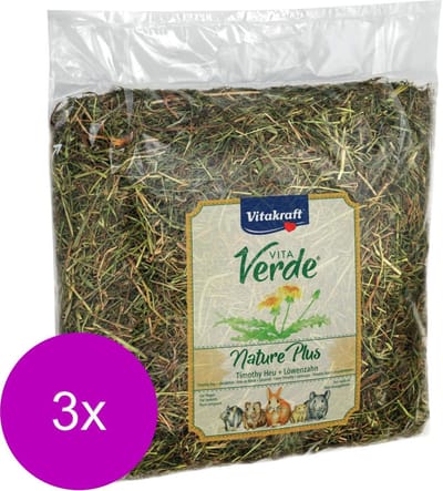 Vitakraft Vita-Verde Hooi 500 g - Ruwvoer - 3 x Paardenbloem