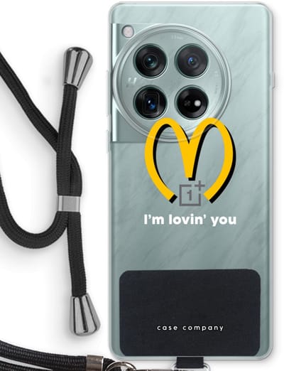 Case Company® - Hoesje met koord geschikt voor OnePlus 12r hoesje met Koord - I'm lovin' you - Telefoonhoesje met Zwart Koord - Bescherming aan alle Kanten en Over de Schermrand
